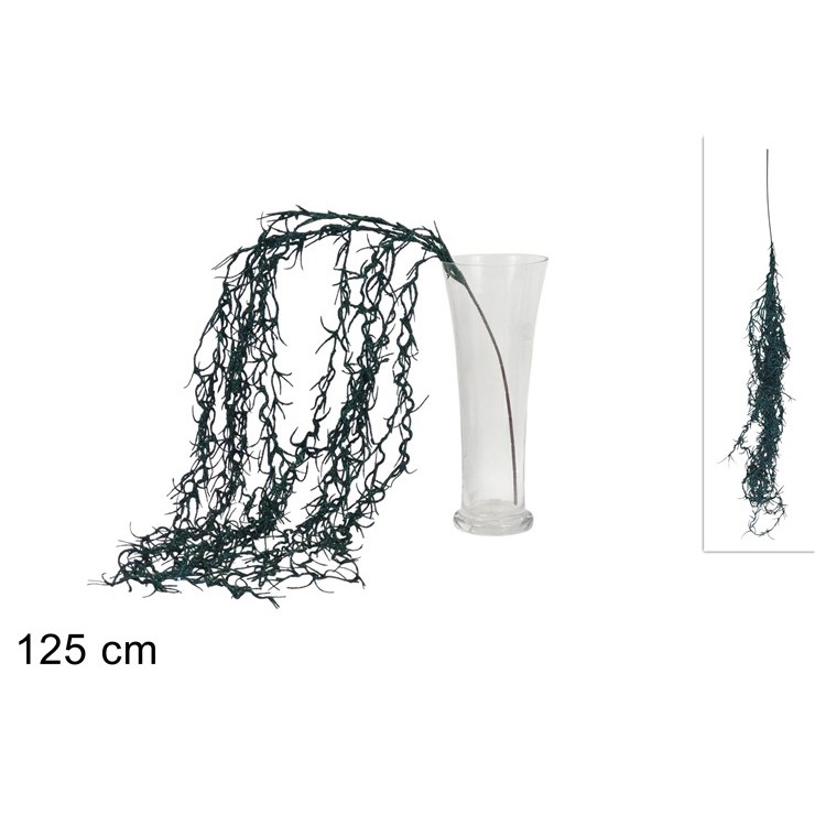 Due Esse Vánoční větvička glitrovaná 125 cm, tmavě zelená