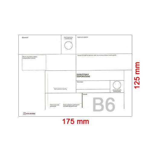 Obálky B6 STRIP 125x175 mm doporučeně, krycí páska (22890)