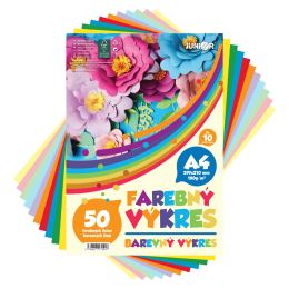 Farebný výkres A4 180g/m2 - sada 50 ks (5x 10 farieb)