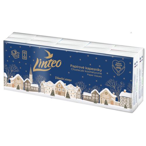 Hygienické vreckovky Linteo Vianoce DEŇ & NOC 10 x 10 ks (3 vrstvové)
