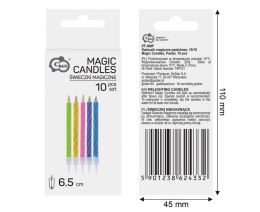 Svíčka dortová Magic Pastel 6,5 cm (10 ks) - samovznícení po sfouknutí