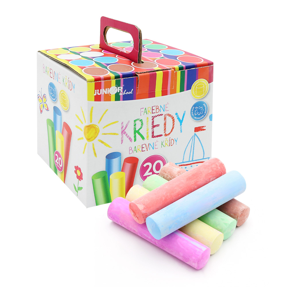 Křídy barevné/chodníkové JUNIOR, kulaté 20 k