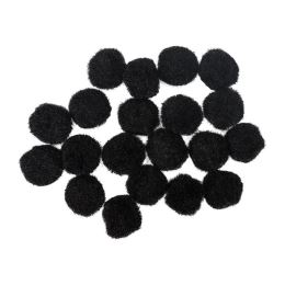 Dekorační pompony 2 cm černé - sada 20 ks