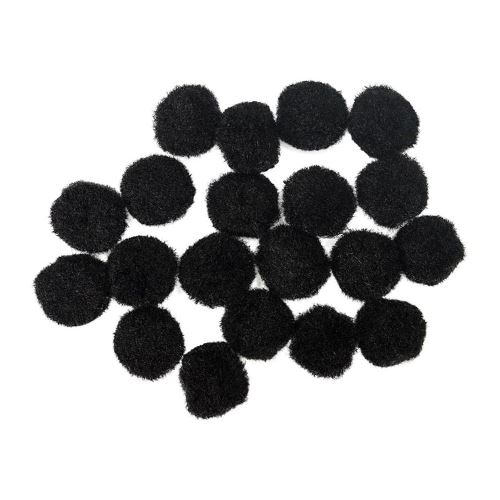 Dekoračné pompony 2 cm čierne - sada 20 ks