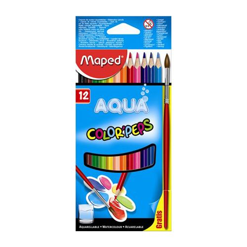 Pastelky MAPED "Color Peps" akvarelové se štětcem, 12 ks