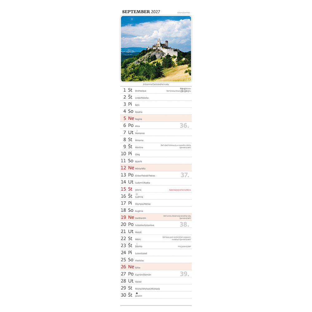 Helma 365 Nástenný kalendár 2027 Slovensko – viazanka