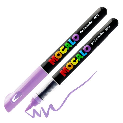 Popisovač M&G MOCALO Acrylic Marker, štětcový hrot - Levandulová 804