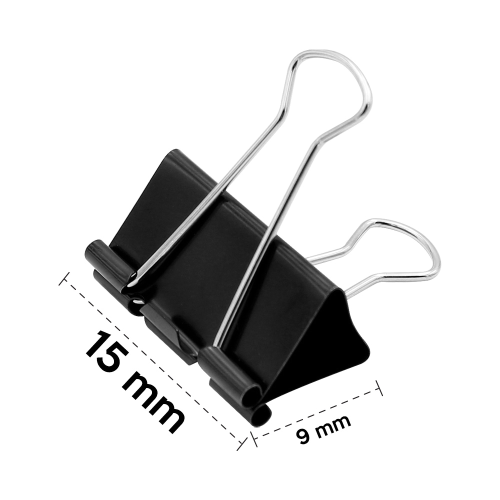 Klip binder/černý JUNIOR, 15 mm,