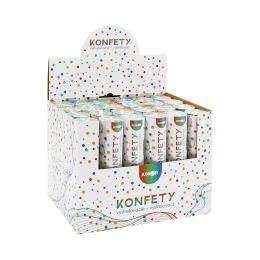 Střílející konfety - trubka 20 cm, barevné kovové kroužky (2)