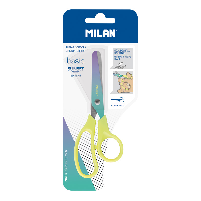MILAN Nůžky MILAN Basic Sunset Edition žluté 5,2"/13,4 cm
