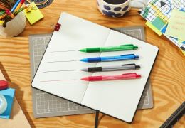 Kuličkové pero STABILO pointball colorful - červená náplň (3)