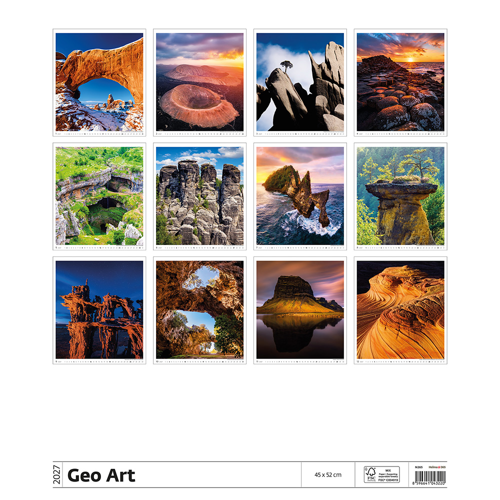 Helma 365 Nástenný kalendár 2027 Geo Art