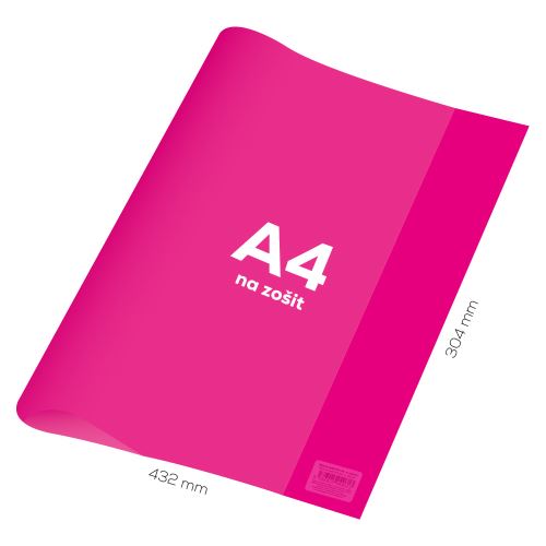 Obal na sešit A4 PVC 432x304 mm Neon Color - průhledný/růžový