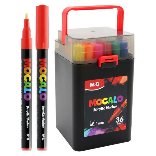 Popisovač M&G MOCALO Acrylic Marker, hrot 1 mm (sada 36 barev) (4)