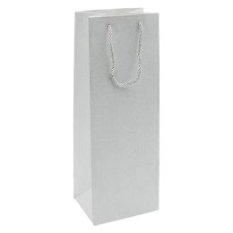 Dárková taška třpytivá na láhev, velikost 12x10x35 cm (mix 4 barev) už jen růžová! (2)