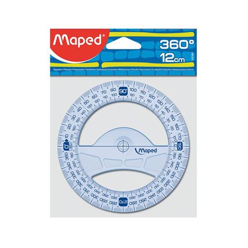 Úhloměr MAPED "GRAPHIC" 360 °, plastový, 12 cm (19015)