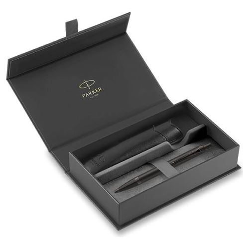 GP PARKER IM Achromatic Black BT + čierne PU púzdro