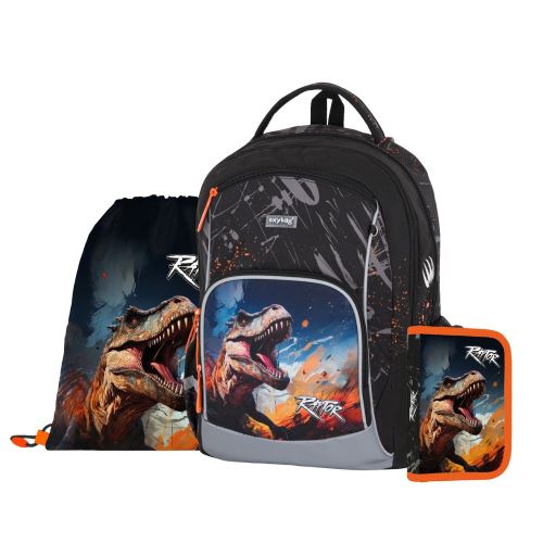 Školní batoh (3-dílný set) OXY GO Dino