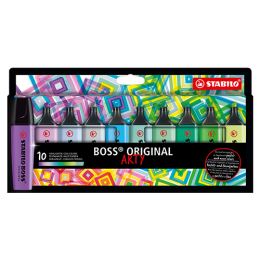 Zvýrazňovač - STABILO BOSS ORIGINAL - ARTY - 10 ks balení - s 10 různými barvami