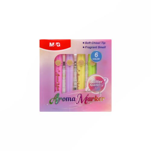 Zvýrazňovač M&G Aroma Marker Glitter (sada 6 barev)