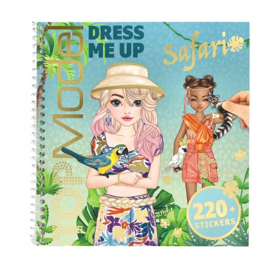 Kreativní sešit Top Model se samolepkami - Dress Me Up Safari