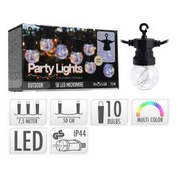 Párty osvětlení - řetěz 10 LED žárovek, barevné, délka 7,5 m (1)