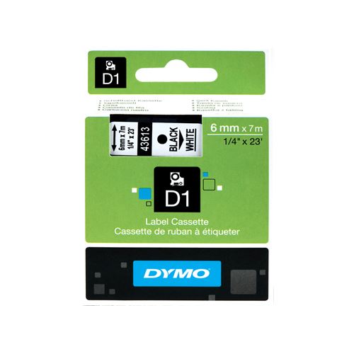 DYMO štítkovacia kazeta 6x7m čierna/biela