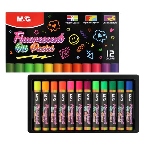 M&G Fluorescenční olejové pastely - sada 12 kusů