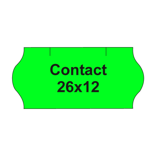 Etikety cen. CONTACT 26x12 oblé - 1500 etiket/kotouček, zelené 36 ks