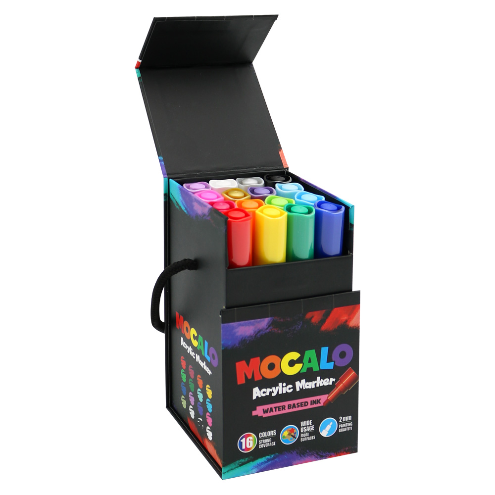 Popisovač M&G MOCALO Acrylic Marker 2 mm - sada 16 barev