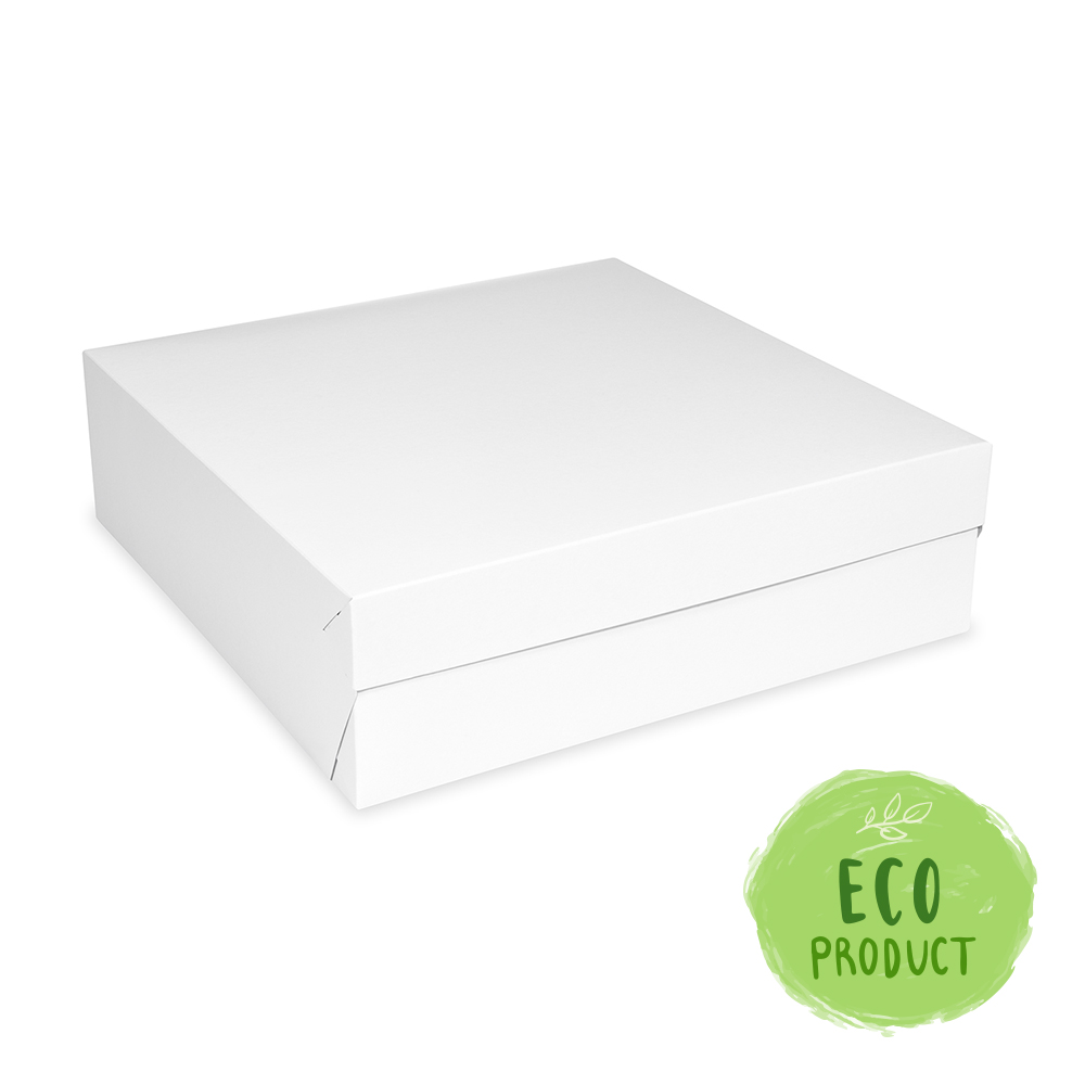 Krabica na tortu (PAP) biela 32 x 32 x 10 cm [50 ks]