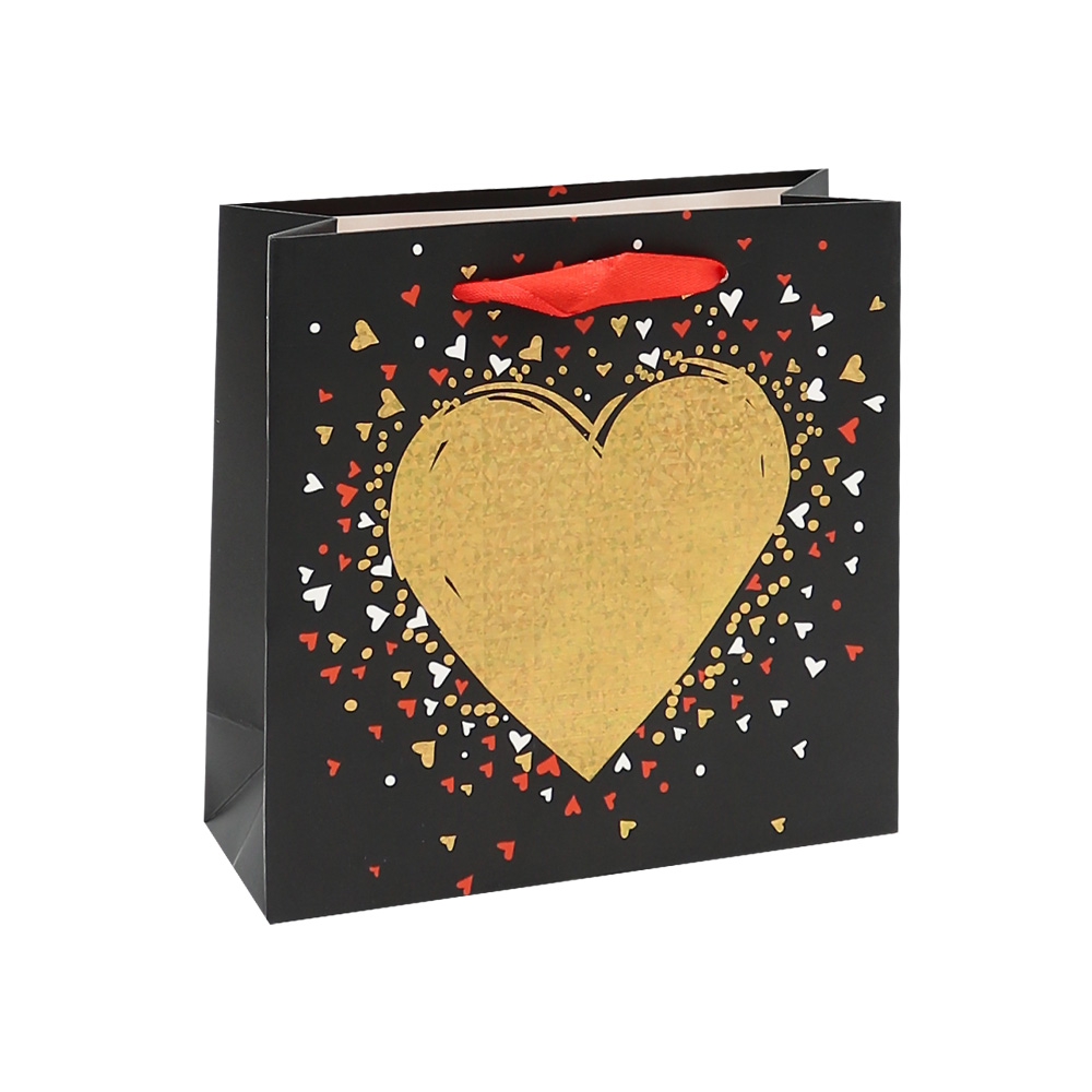 JUNIOR Darčeková taška Heart 14,5 x 6 x 15 cm (mix /cena 1ks)